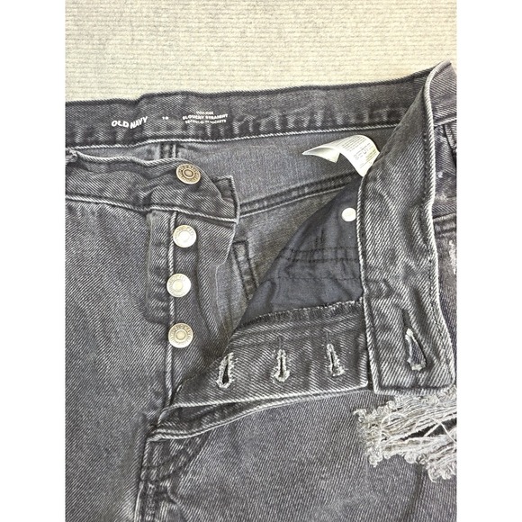 Old Navy Jeans Slouchy Straight Womens Size 12 High Rise Button Fly Distressed - Picture 5 of 12